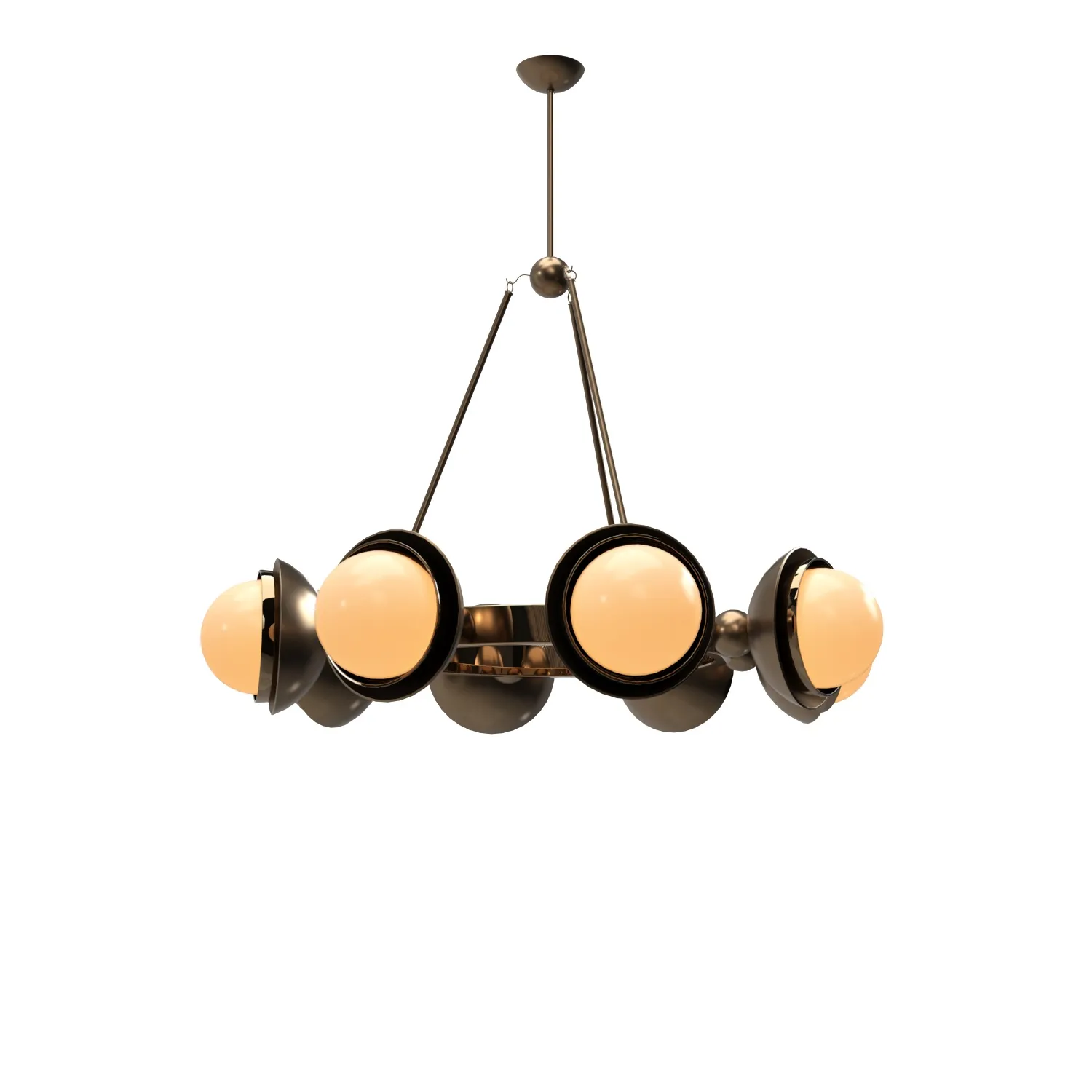 Bronze and Murano Glass Chandelier PBR 3D Model_03